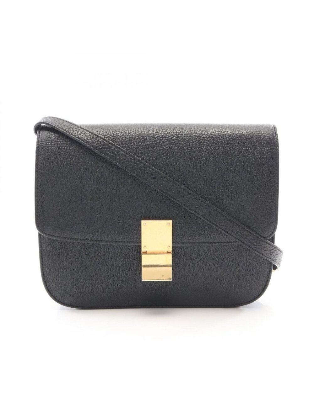 Celine Shoulder Bag Classic Box Black Leather